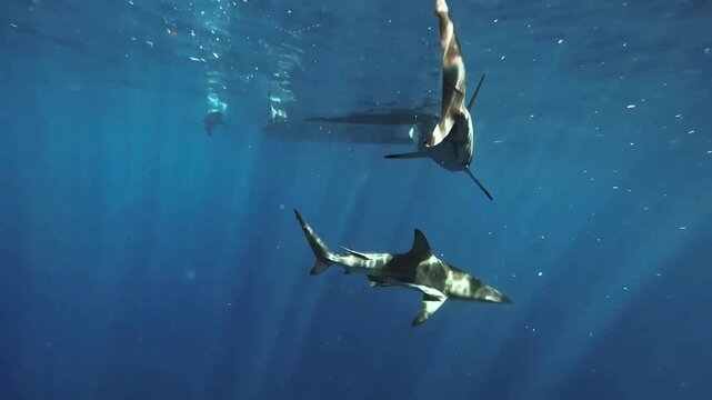 sharks in open Ocean 