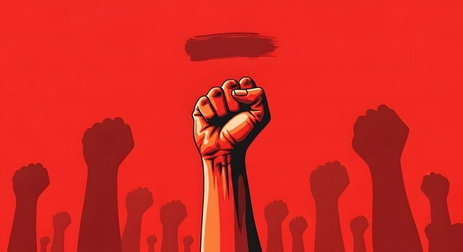Labor day unity fist symbolizing workers rights and solidarity on labor day
