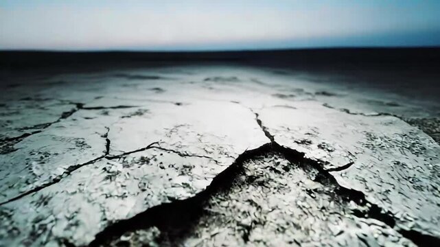 Cracked, parched earth texture illustrating severe drought and desertification stark patterns of dry, broken soil highlighting climate change, water scarcity and ecosystem stress