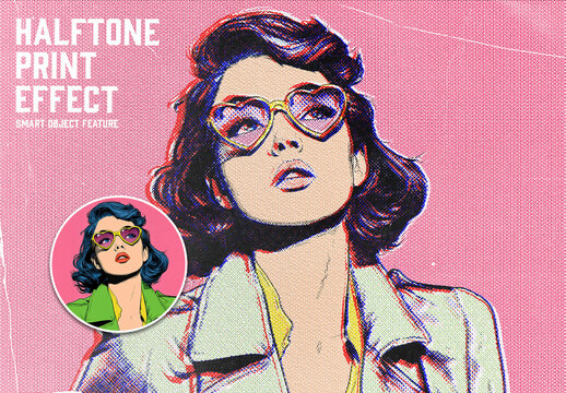 Halftone Print Graphic Effect
