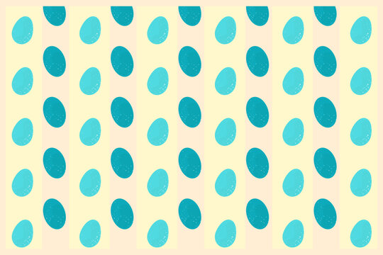 Patron sin costuras de huevos de Pascua en color azul con fondo a rayas