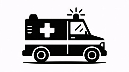 Fototapeta premium Emergency medical services vehicle with flashing lights
