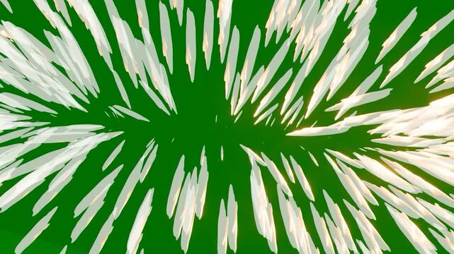 Abstract White Sharp Burst Explosion with Particle Motion Graphics on Green Screen Background for VFX Transition