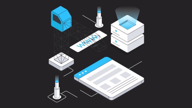 Computer Web Address  2D Animation on Transparent Background