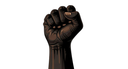 Powerful Black Fist Raised in Protest and Solidarity, Symbol of Strength, Resistance, and Black Lives Matter Movement