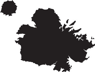 Obraz premium Black silhouette map of Antigua and Barbuda isolated on white background simple vector graphic for travel and geography concepts