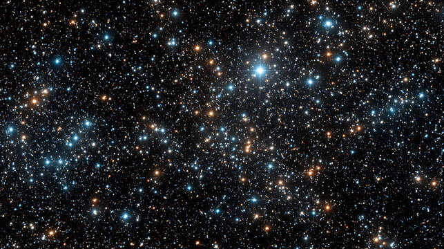 Bright Star Cluster with Blue and Orange Hues stars