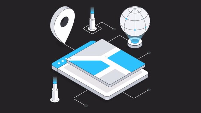 Navigation application  2D Animation on Transparent Background