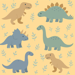 Dinosaurs Prehistoric pterodactyl triceratops Cute Graphic Illustration Jurassic Vector Print Design Illustration Children Fun Happy © Karena McWhirter
