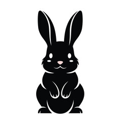 Obraz premium A sleek black silhouette of a sitting bunny with a minimalist design style Vector