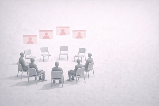Hybrid support group with virtual participants