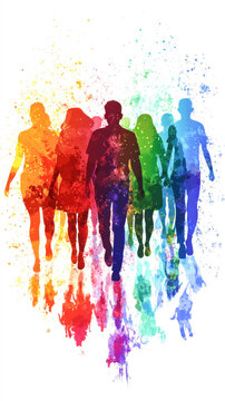 Inclusive Society Colorful Silhouette Design