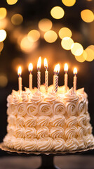 Birthday Celebration Cake With Candles