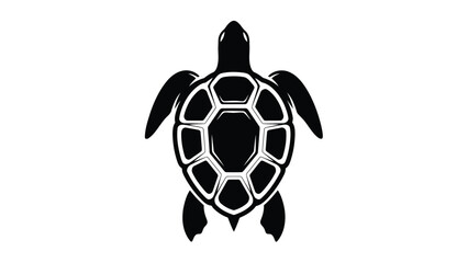 Obraz premium Graceful silhouette of a sea turtle swimming in the ocean waters Vector
