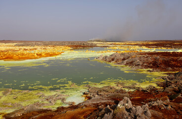 The extraordinary colors of the soil of Dallol volcano in the Danakil Depression, Ethiopia
