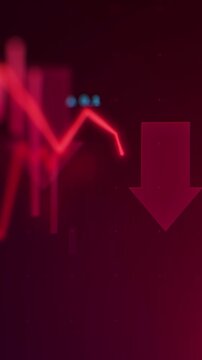 Bear market volatility concept animation loop vertical video