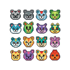 Colorful array of playful cartoon owl faces with diverse expressions and accessories Vector