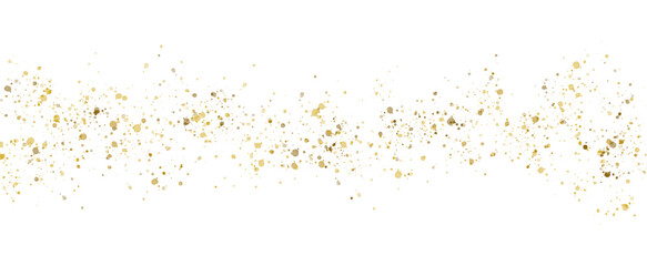 Gold glitter splatter background. Luxury golden shiny confetti. Sparkle abstract festive decoration banner © Helga