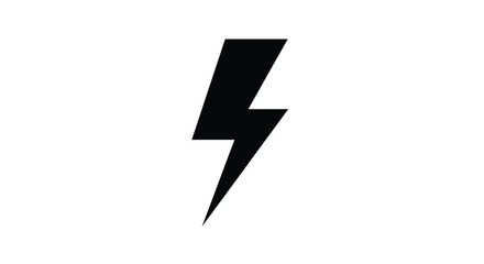 Simple black lightning bolt graphic on a white background silhouette