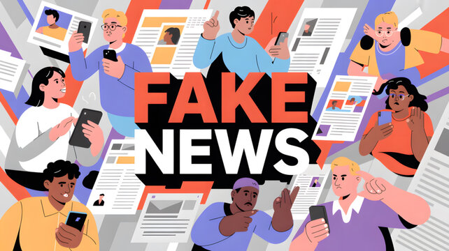 People reacting to fake news on social media.