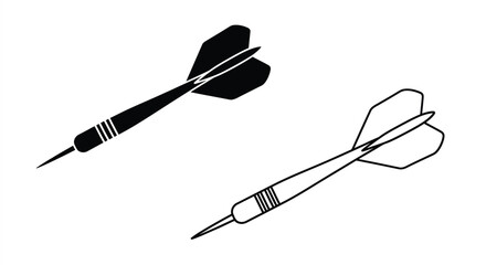 A black dart and outline of a target a striking silhouette © MDHOJAIFA