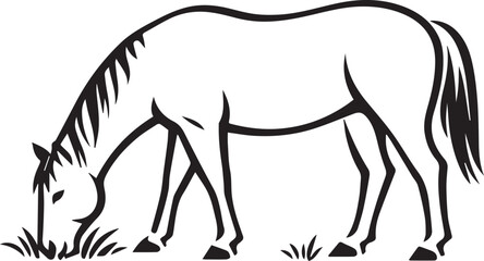 Obraz premium Majestic Horse Black Silhouette Vector Illustration