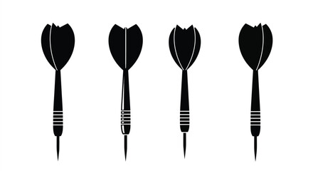 Four black darts arranged vertically a striking silhouette © MDHOJAIFA