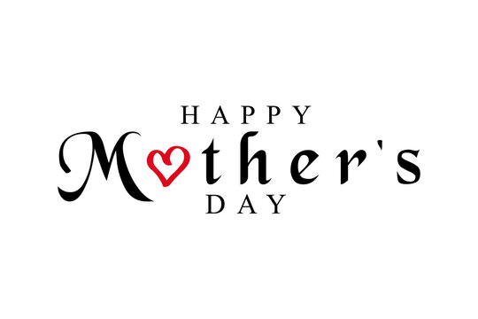 Happy Mother's Day hand drawn lettering vector illustration.