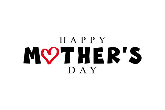 Happy Mother's Day hand drawn lettering vector illustration.
