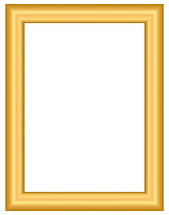 Obraz premium Empty gold picture frame isolated on white background minimalist decor