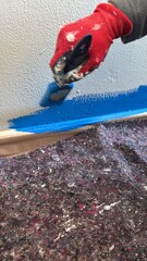 Painting walls with a brush