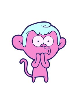 popping motion animation of cartoon hooting monkey