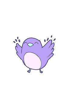 horizontally vibrating animation of cartoon robin flapping wings
