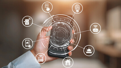 Concept of smart home automation enhances modern living. This innovative smart home system provides...