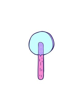 starburst effect animation of cartoon lollipop design