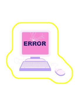 radioactive glowing animation of a broken computer graphic vector illustration icon