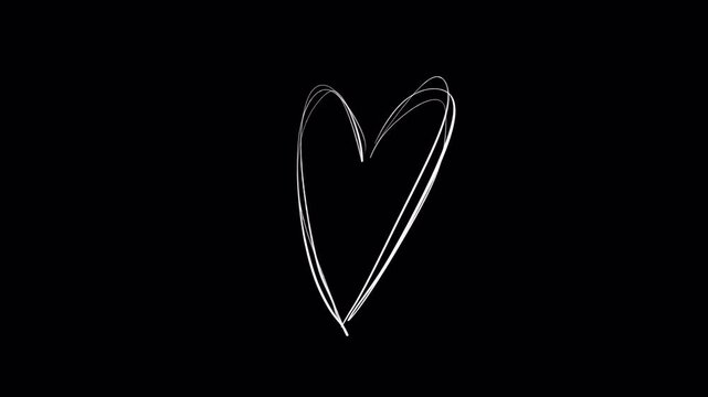 Set of different animated doodle elements. Video clip with alpha channel.