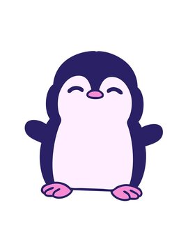 jiggle and pause animation of cartoon of a cute little penguin
