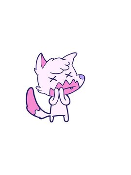 horizontally vibrating animation of cartoon dead fox