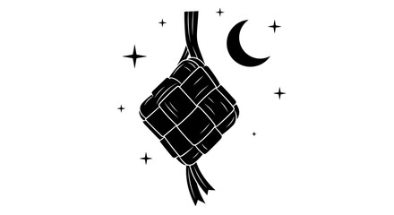 Black Dreamcatcher with Crescent Moon Stars. © Awak