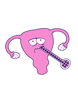 shaking motion animation of cartoon poorly uterus