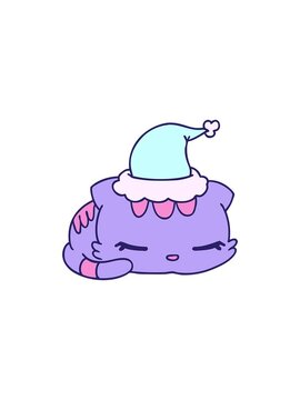 starburst effect animation of cartoon christmas of kawaii cat