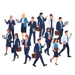 Fototapeta premium Diverse Group of Business Professionals Walking and Working.