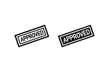 Obraz premium Approved Stamp Icon Outline and Solid Set