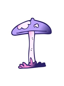 spinning motion animation of  doodle of a  mushroom