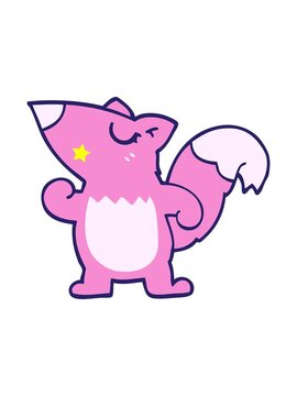 twinkling stars effect animation of cartoon doodle squirrel
