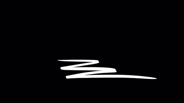 Set of different animated doodle elements. Video clip with alpha channel.