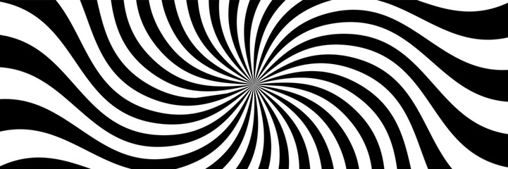 horizontal black and white spiral design for background. © eNJoy Istyle