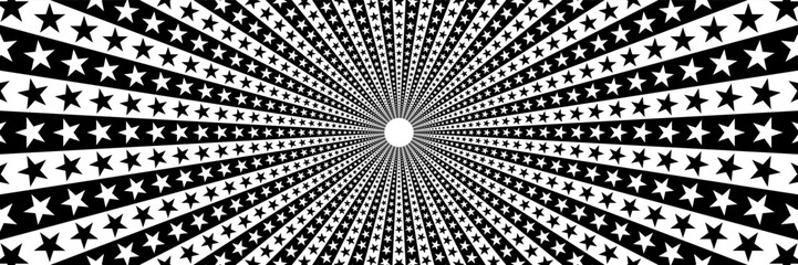 horizontal beautiful black and white spin star burst for background and design. © eNJoy Istyle