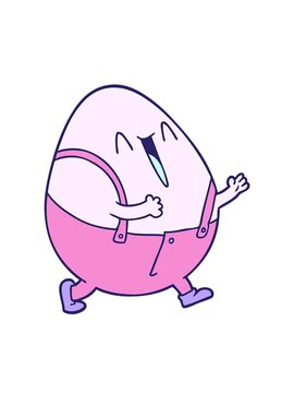 spinning motion animation of humpty dumpty cartoon egg man